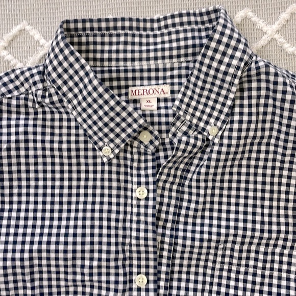Never Worn Navy/White Button down - Picture 2 of 2